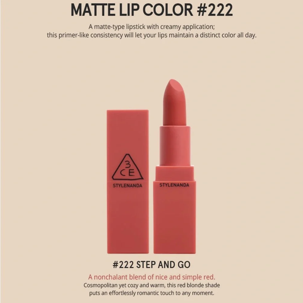 3CE Stylenanda Mood Recipe Lip Color in #222 Step And Go